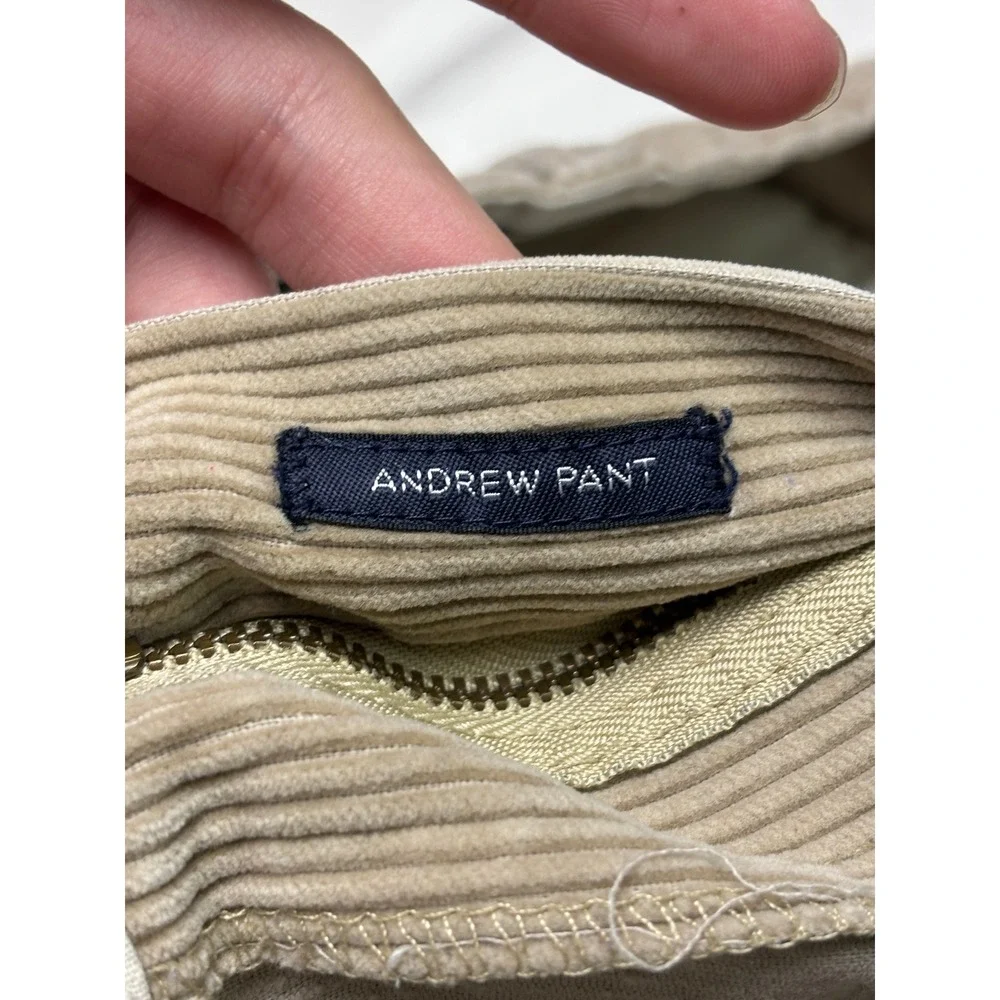 Vintage Polo Ralph Lauren Andrew Pant 35x30 Tan Wide Wale Corduroy Pleated Cords
